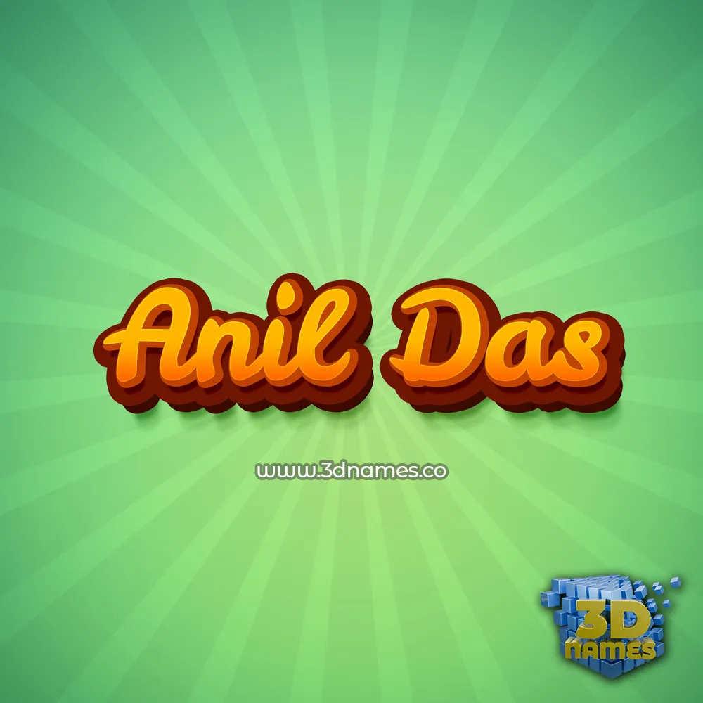 anil das in Green Rays style - 3D name wallpaper