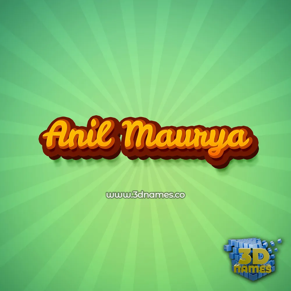 anil maurya in Green Rays style - 3D name wallpaper