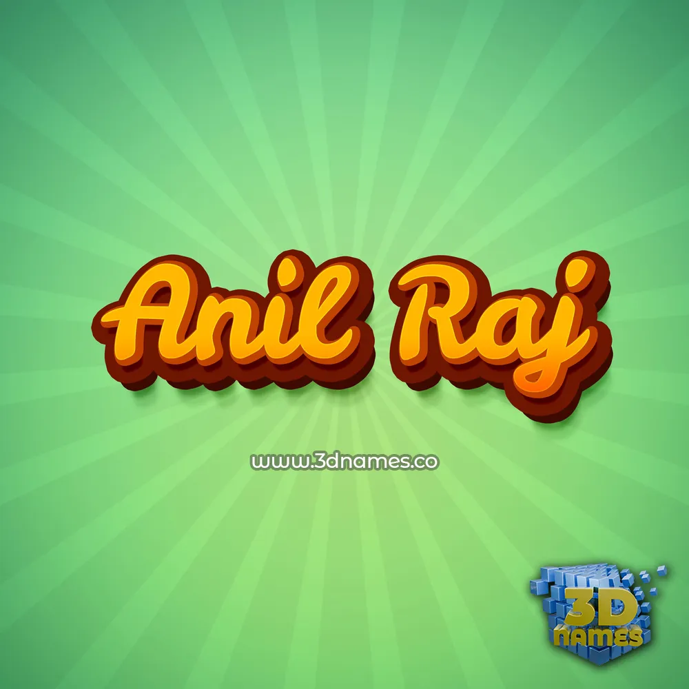 anil raj in Green Rays style - 3D name wallpaper
