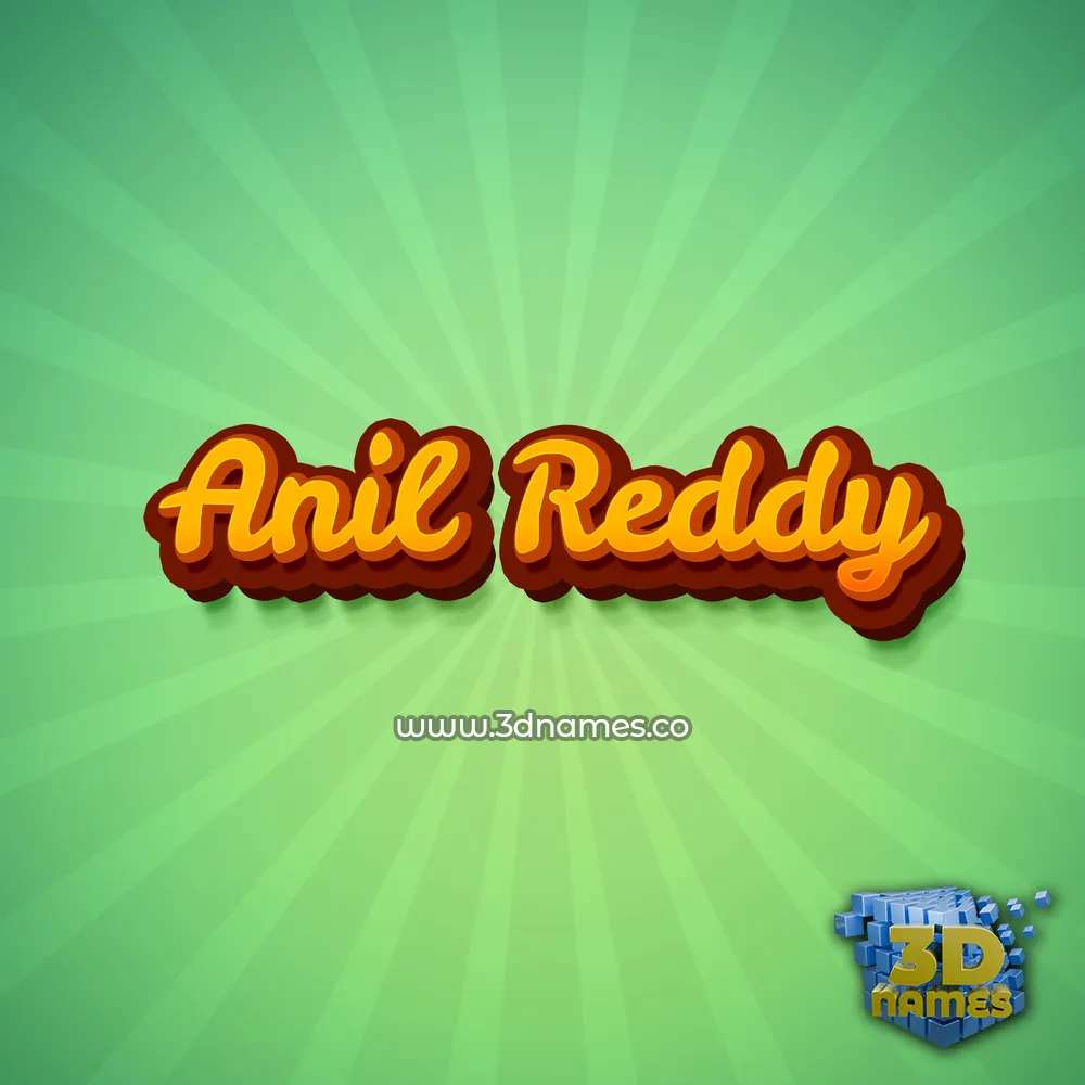anil reddy in Green Rays style - 3D name wallpaper