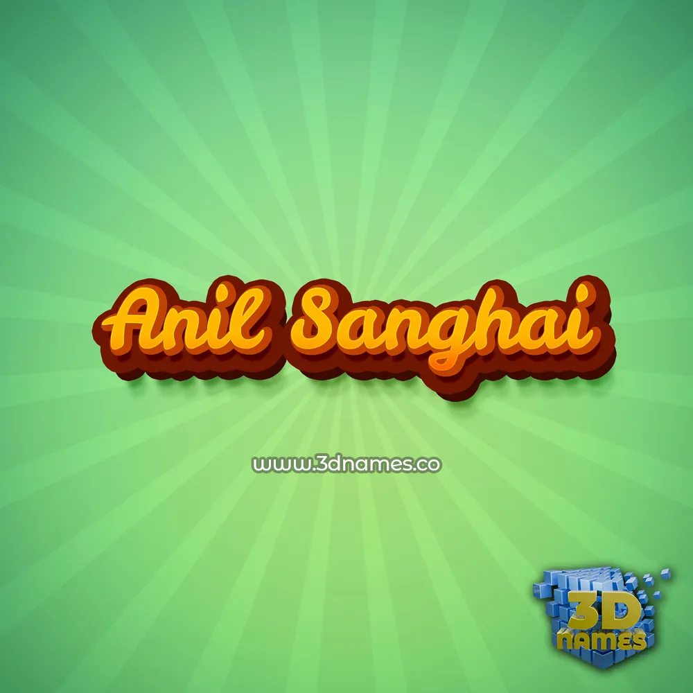 anil sanghai in Green Rays style - 3D name wallpaper