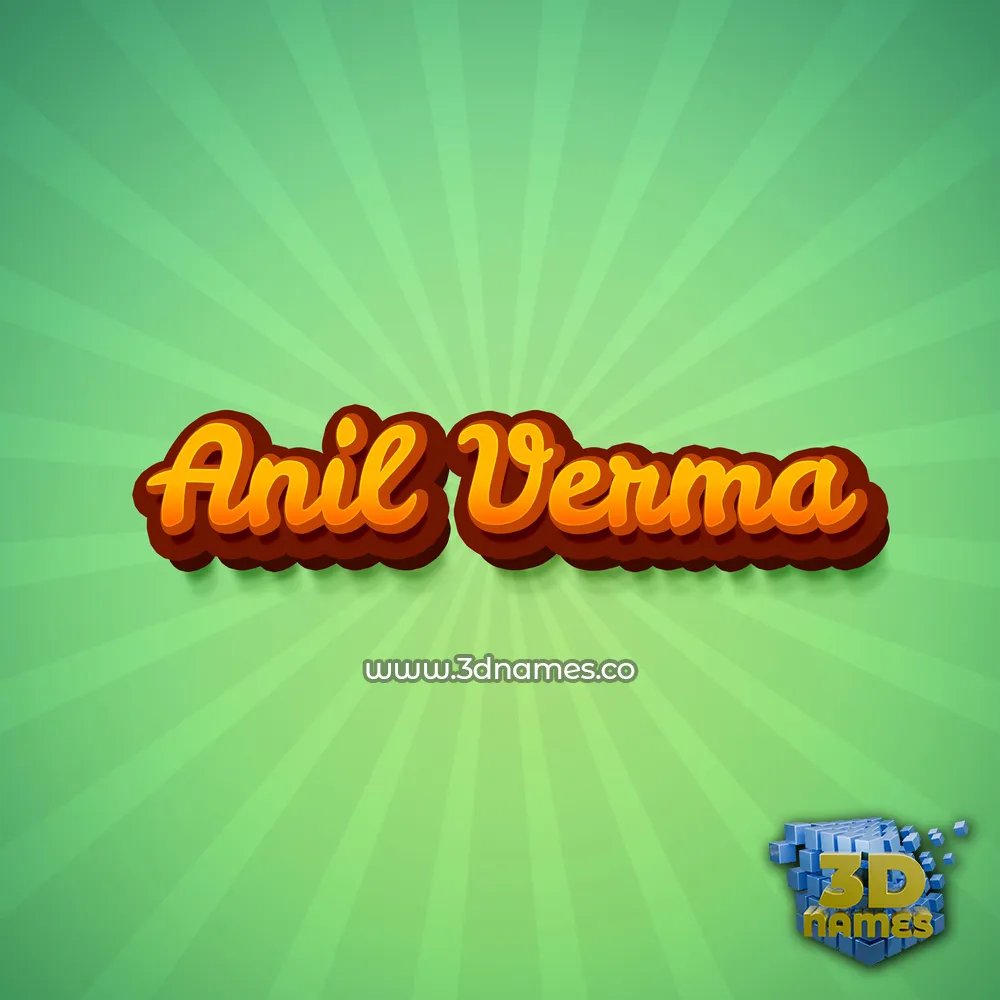 anil verma in Green Rays style - 3D name wallpaper