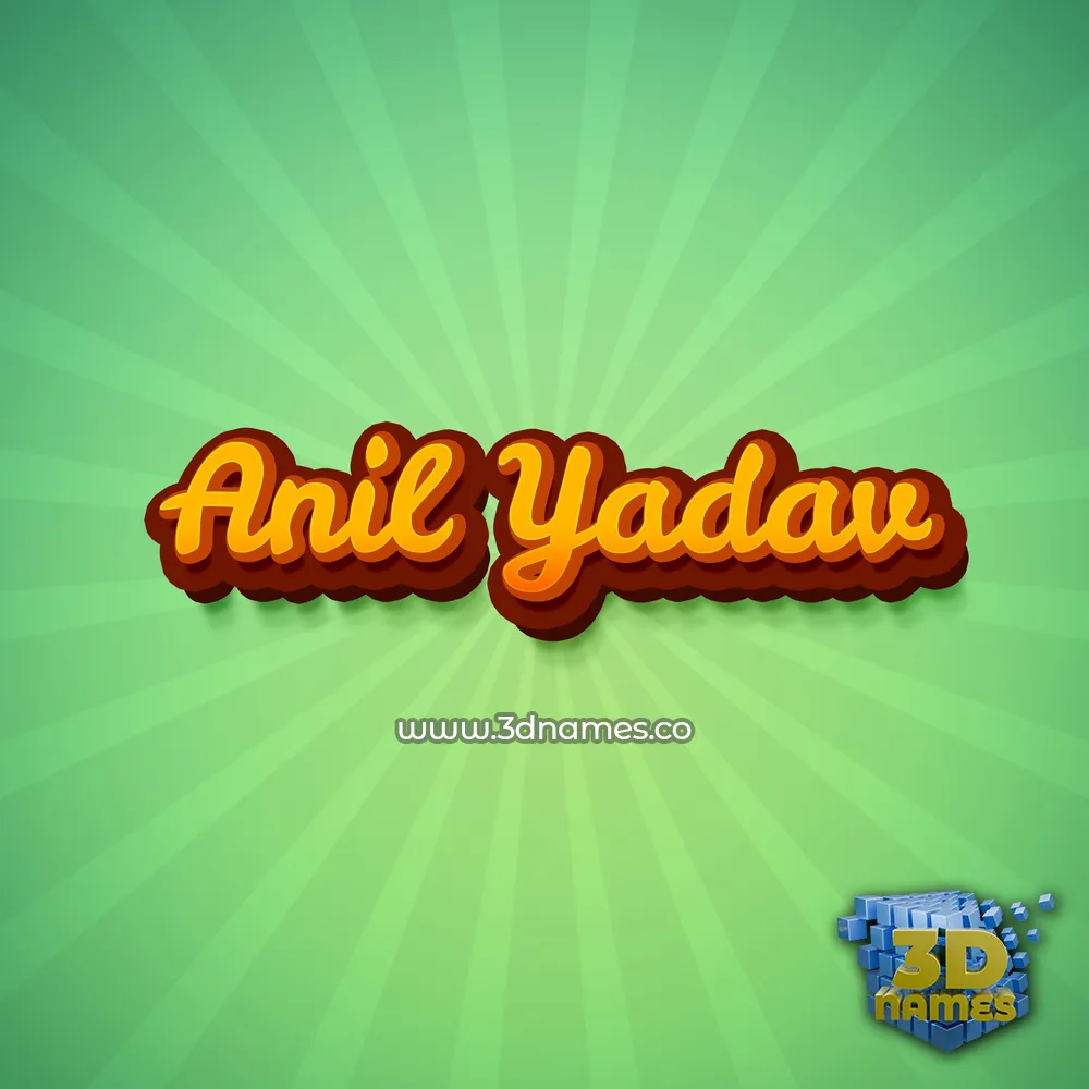 anil yadav in Green Rays style - 3D name wallpaper