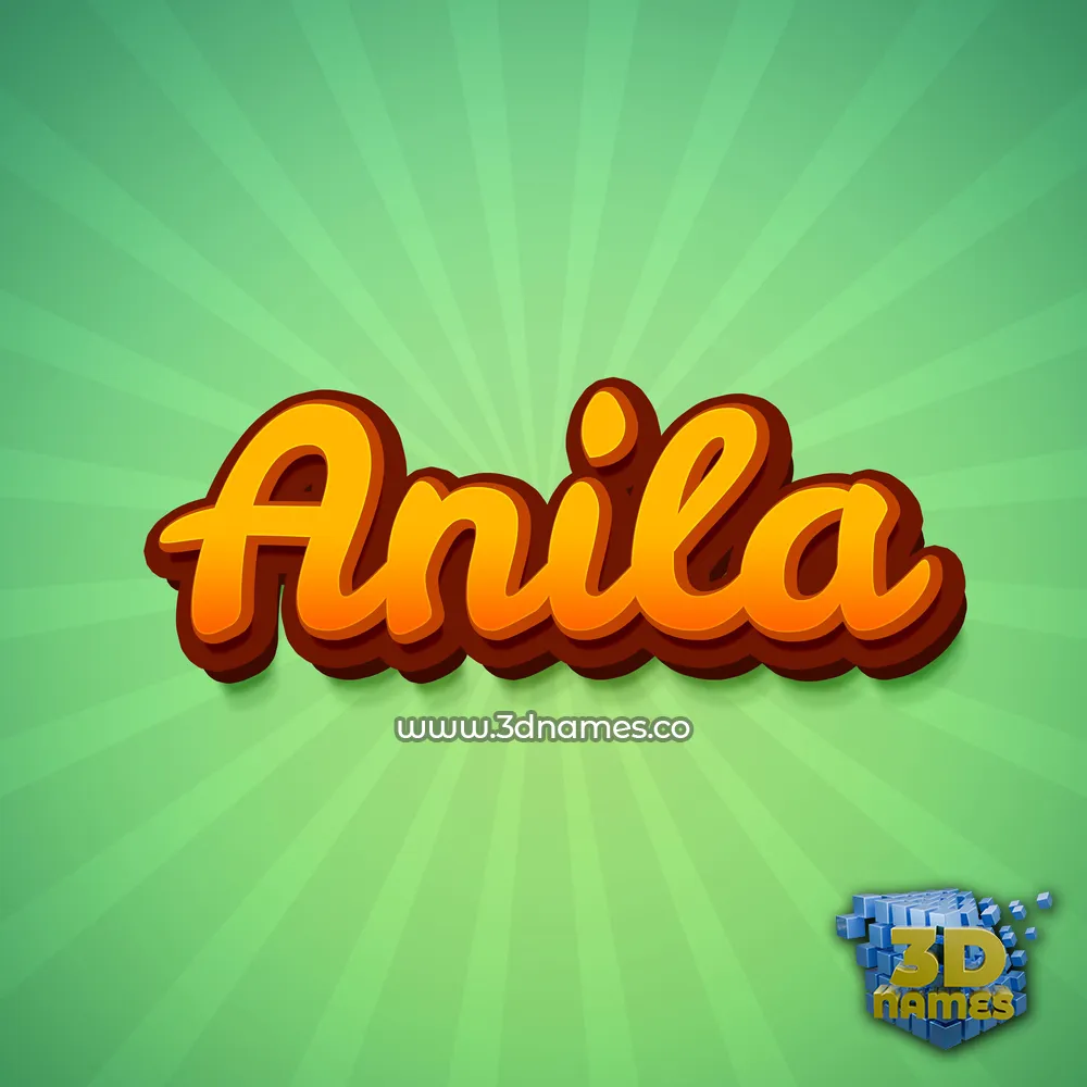 anila in Green Rays style - 3D name wallpaper