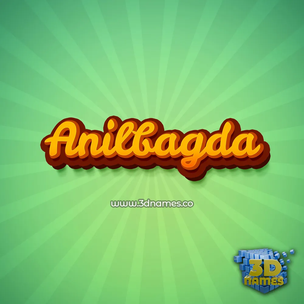 anilbagda in Green Rays style - 3D name wallpaper