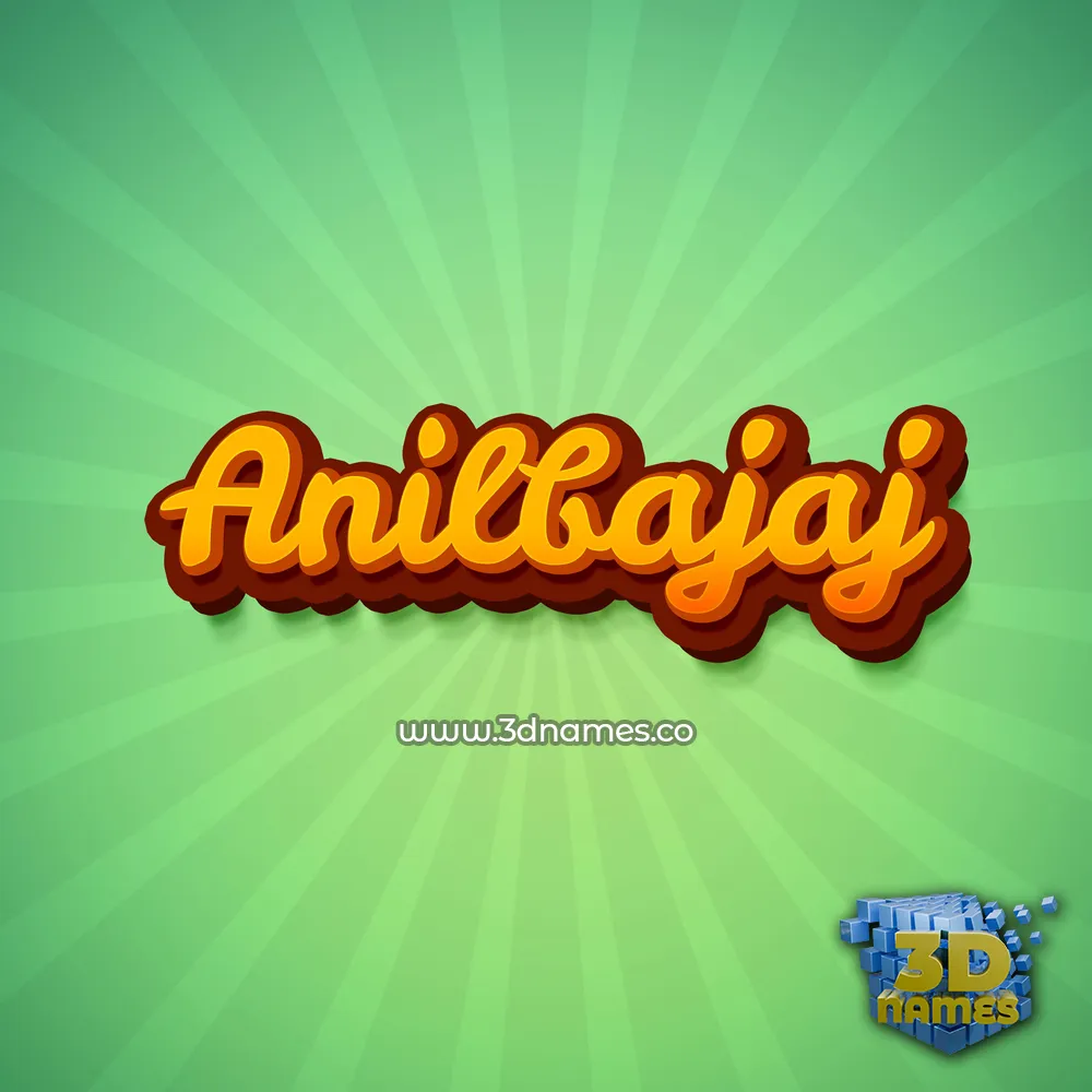 anilbajaj in Green Rays style - 3D name wallpaper