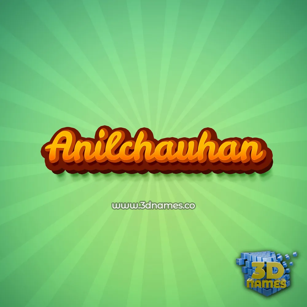 anilchauhan in Green Rays style - 3D name wallpaper