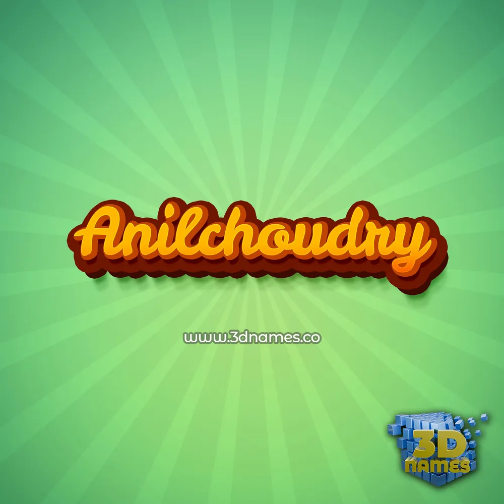 anilchoudry in Green Rays style - 3D name wallpaper