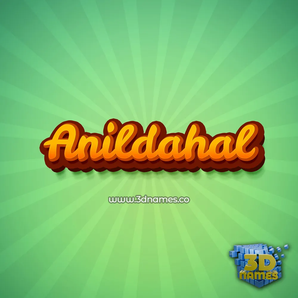 anildahal in Green Rays style - 3D name wallpaper