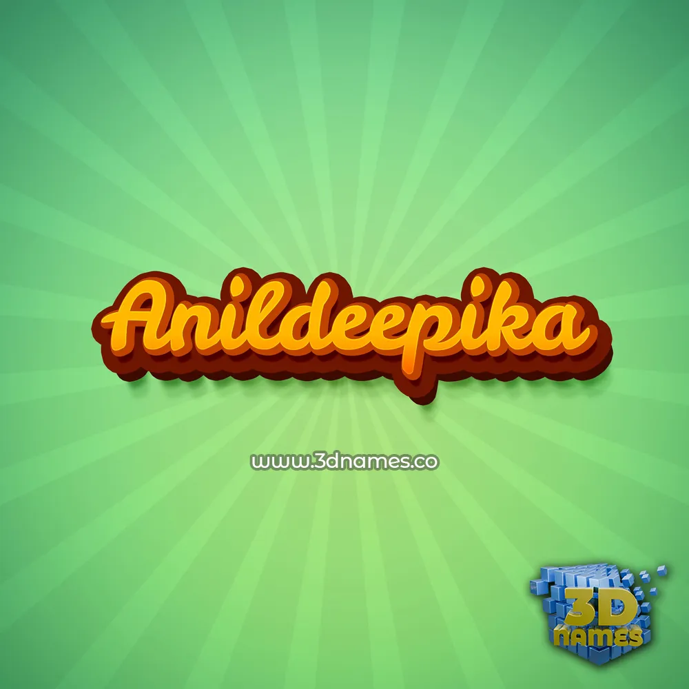 anildeepika in Green Rays style - 3D name wallpaper