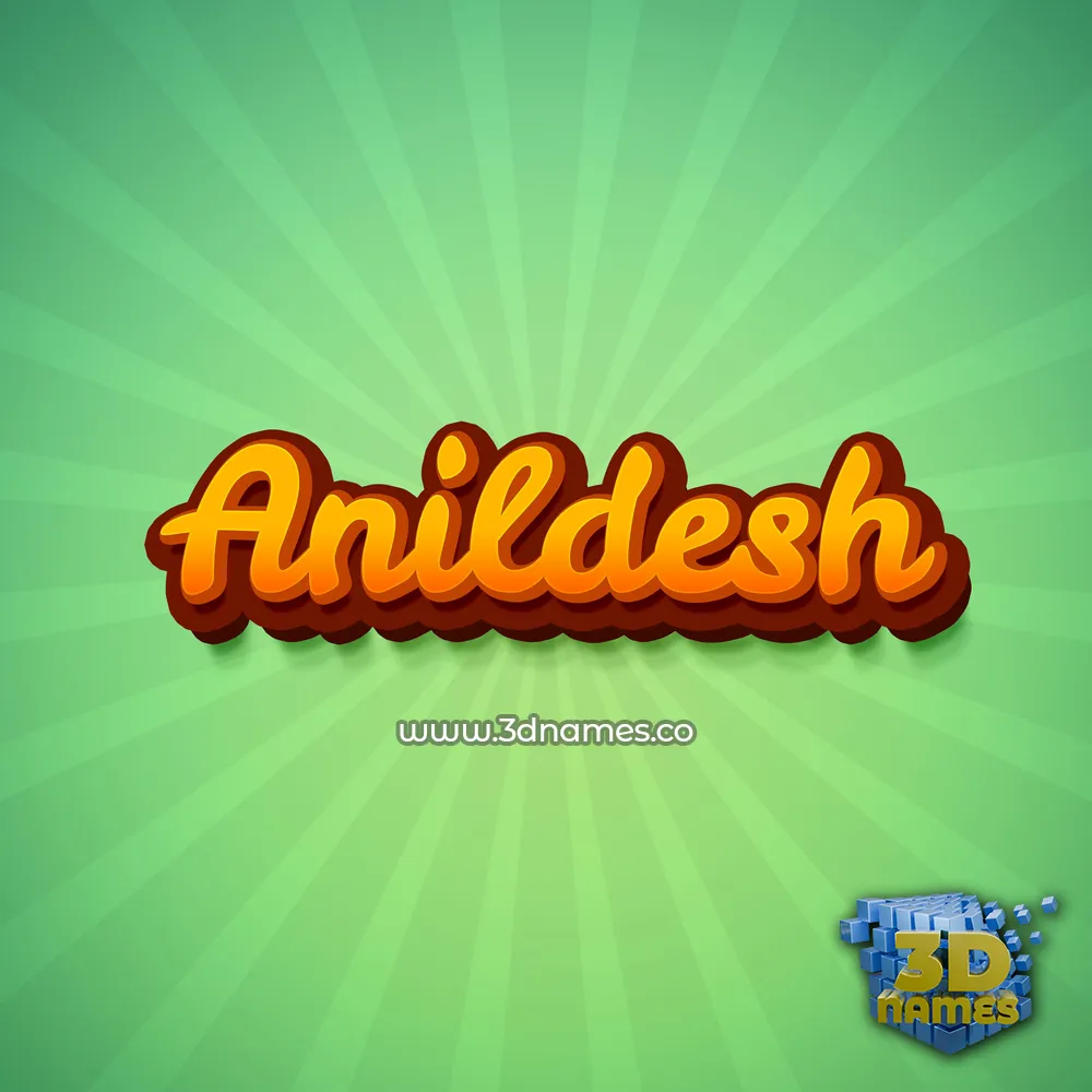 anildesh in Green Rays style - 3D name wallpaper