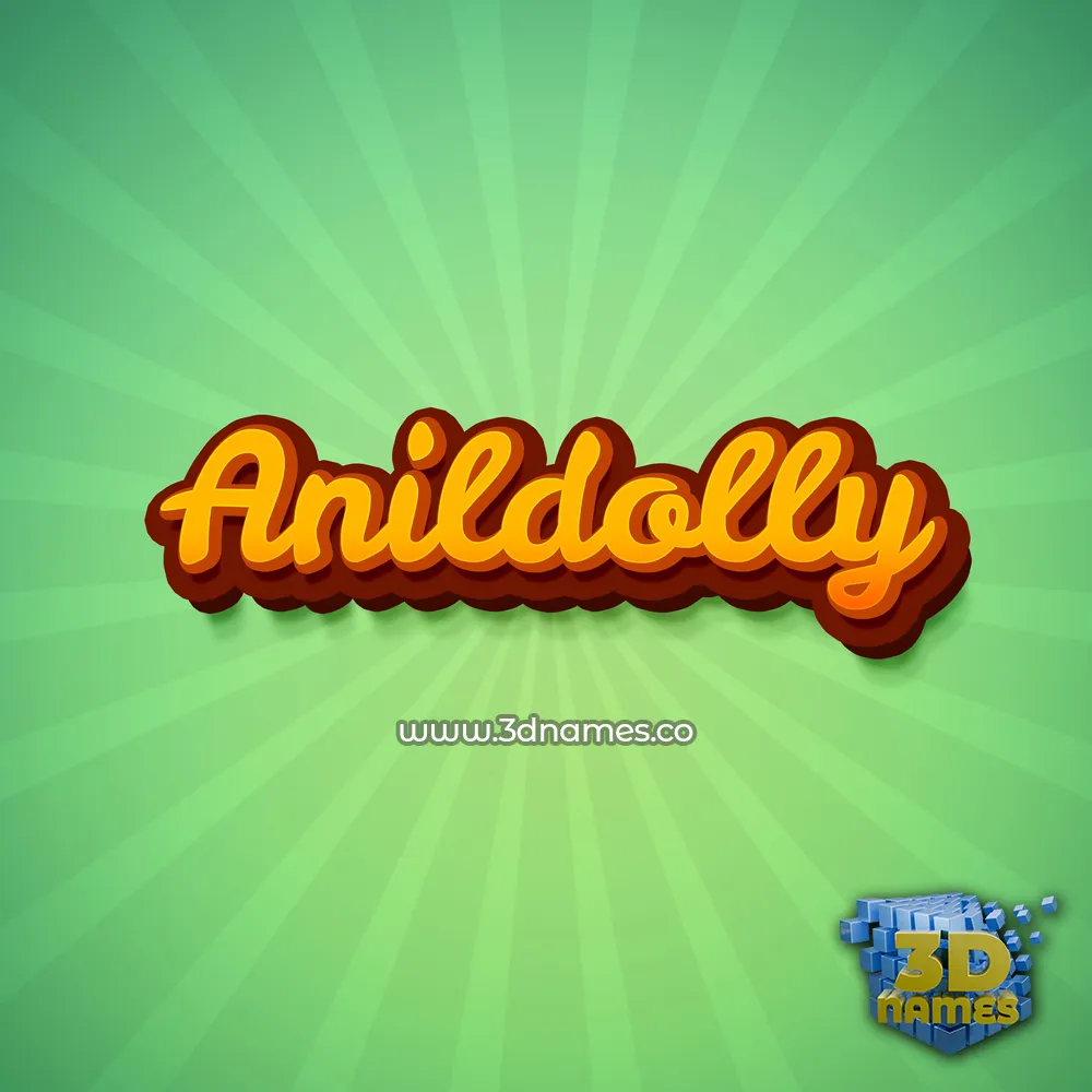 anildolly in Green Rays style - 3D name wallpaper