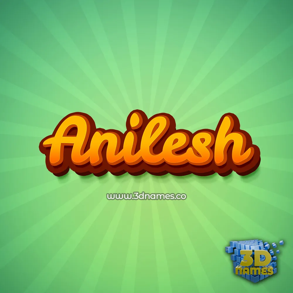anilesh in Green Rays style - 3D name wallpaper