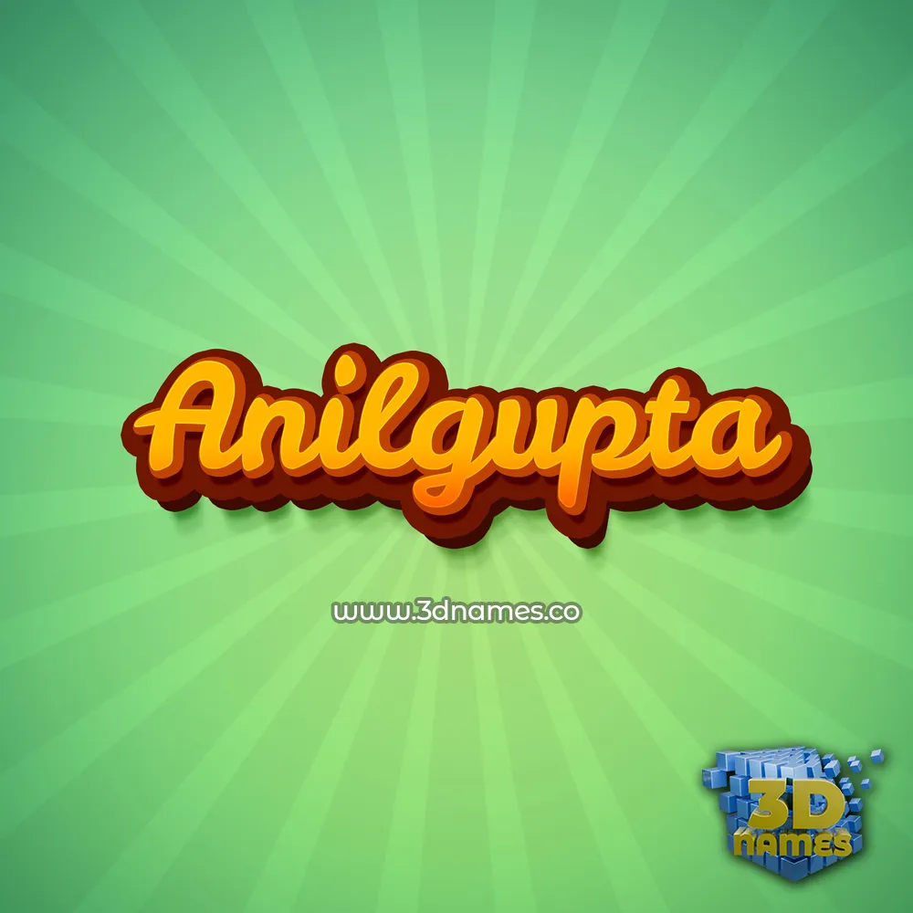 anilgupta in Green Rays style - 3D name wallpaper
