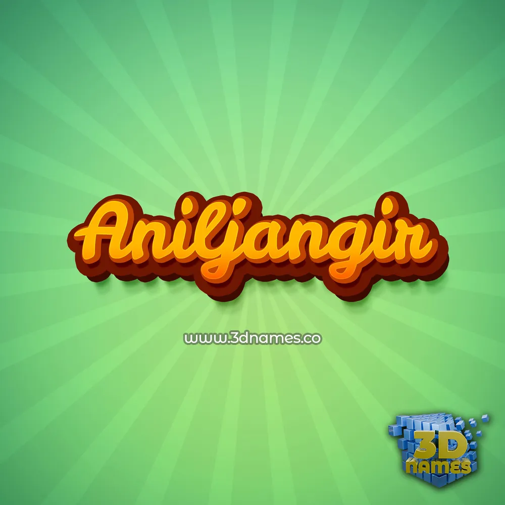 aniljangir in Green Rays style - 3D name wallpaper