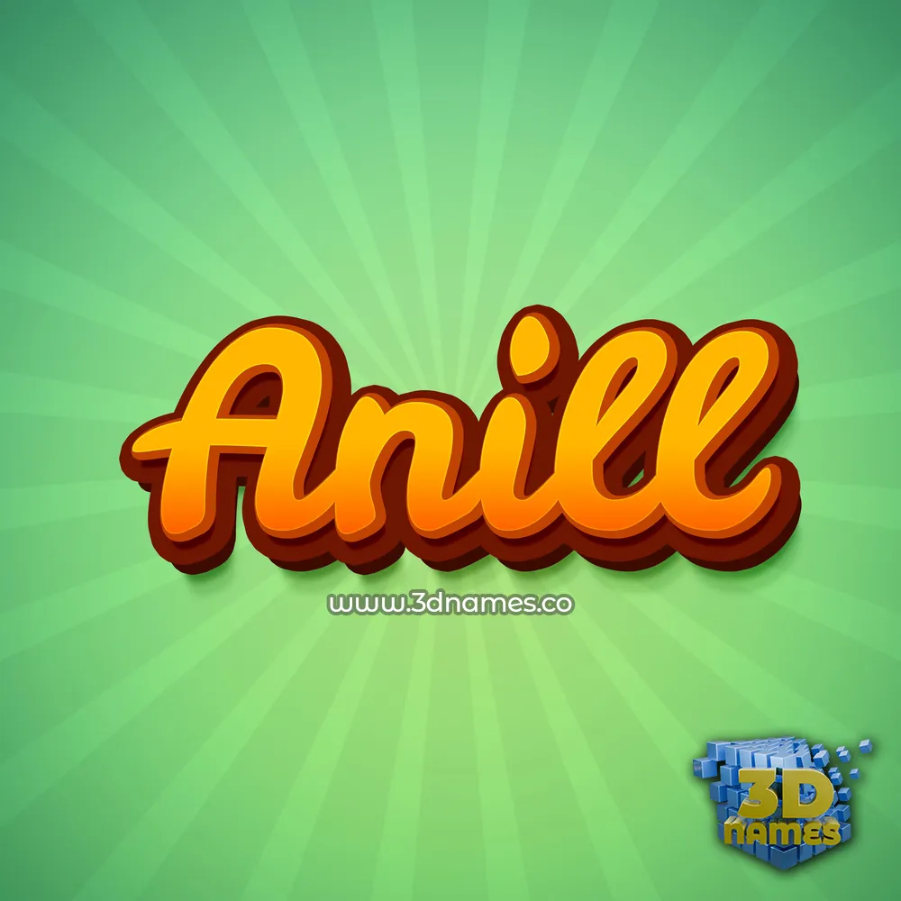 anill in Green Rays style - 3D name wallpaper