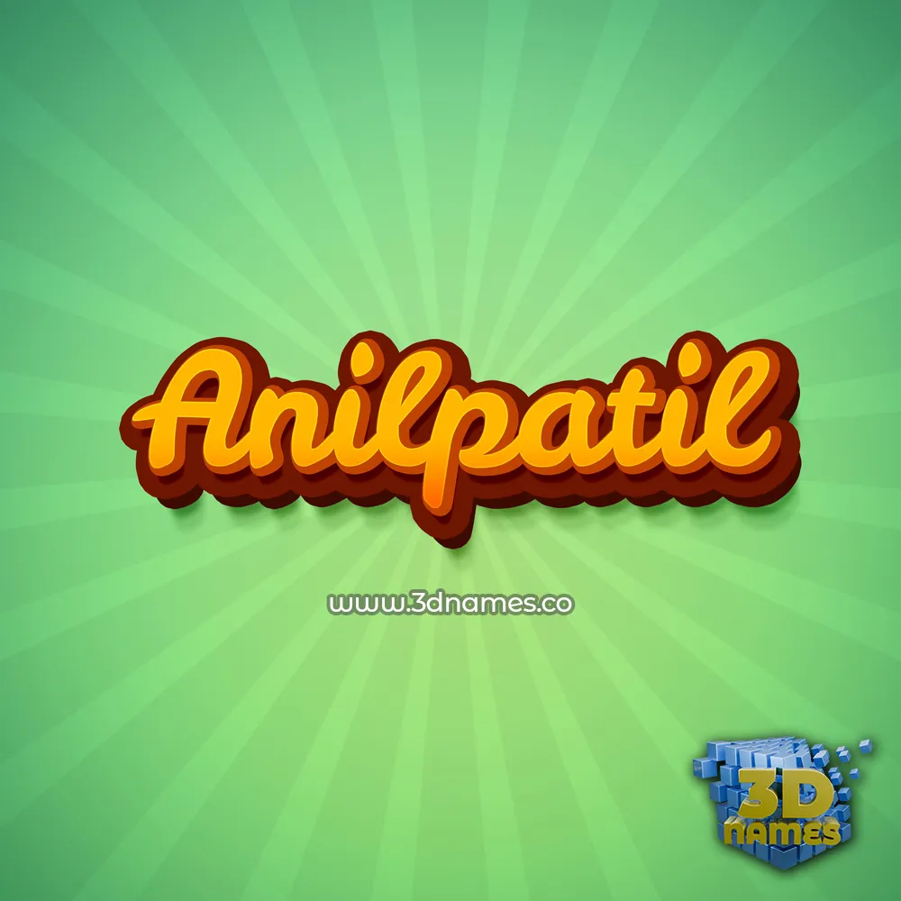 anilpatil in Green Rays style - 3D name wallpaper