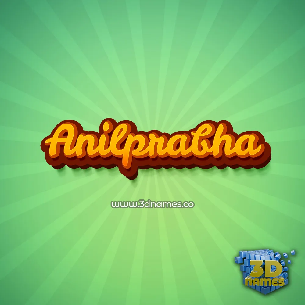 anilprabha in Green Rays style - 3D name wallpaper