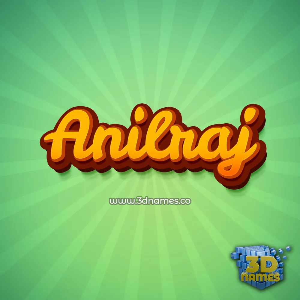 anilraj in Green Rays style - 3D name wallpaper