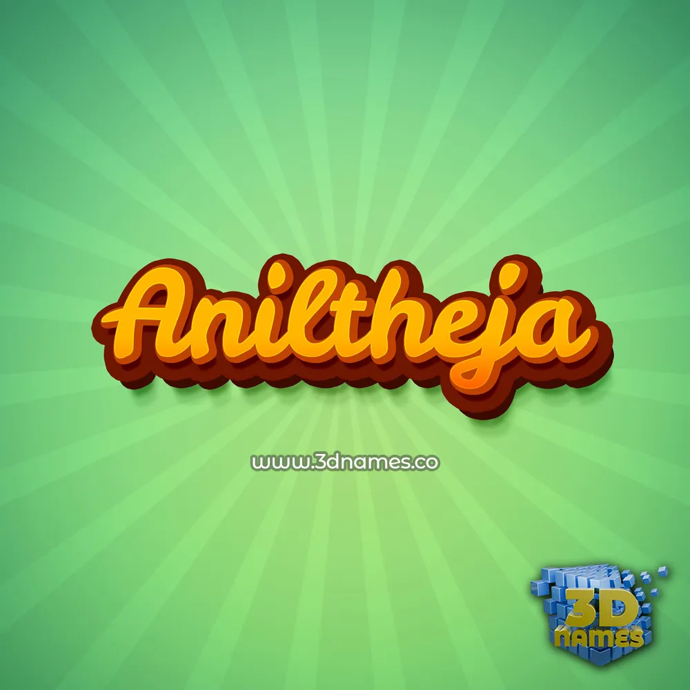 aniltheja in Green Rays style - 3D name wallpaper
