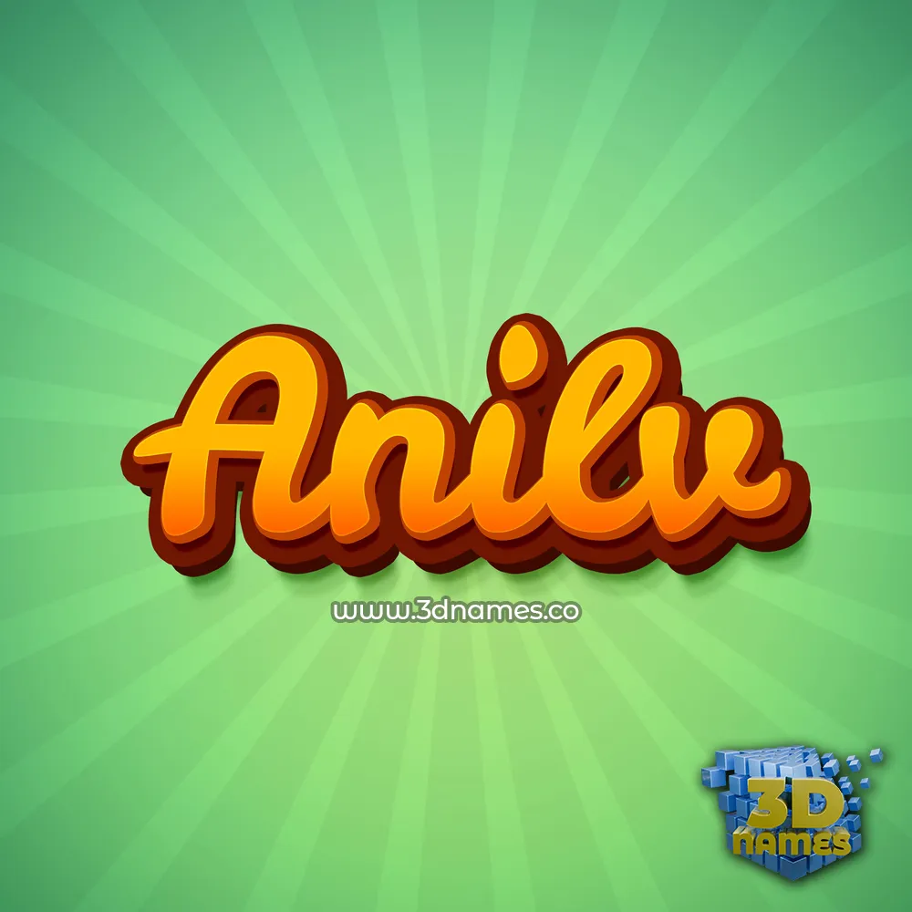 anilv in Green Rays style - 3D name wallpaper