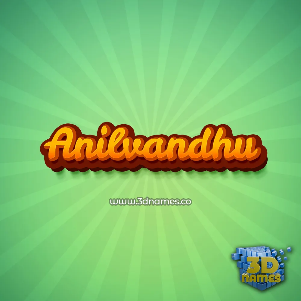anilvandhu in Green Rays style - 3D name wallpaper