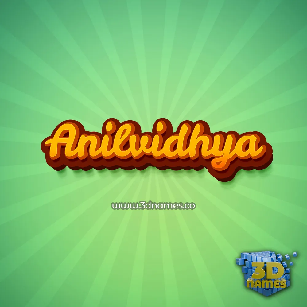 anilvidhya in Green Rays style - 3D name wallpaper