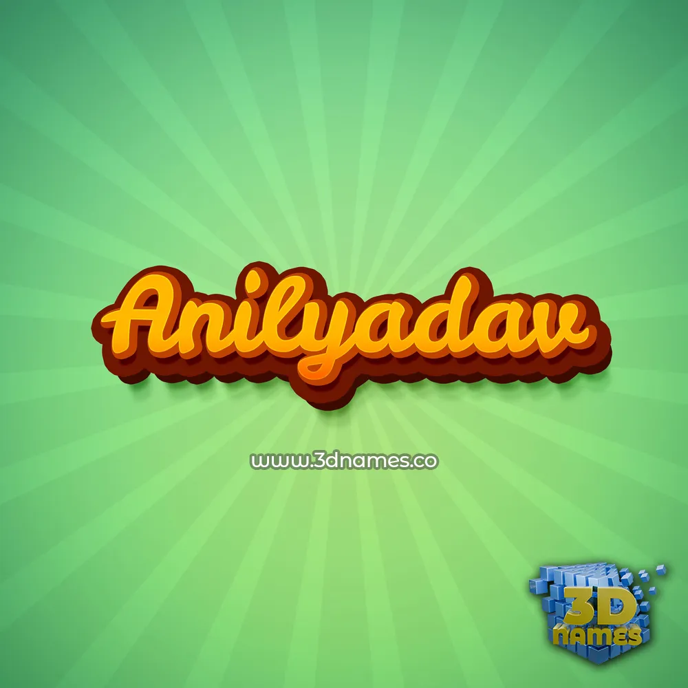 anilyadav in Green Rays style - 3D name wallpaper