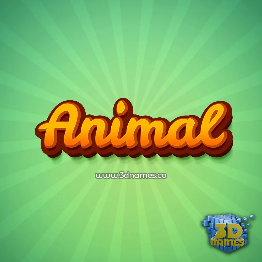 animal in Green Rays style - 3D name wallpaper