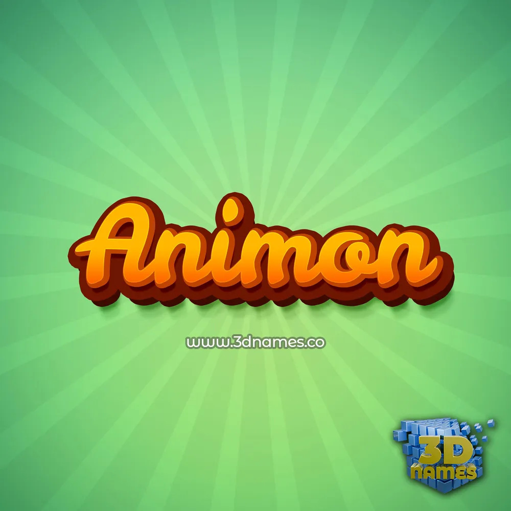 animon in Green Rays style - 3D name wallpaper