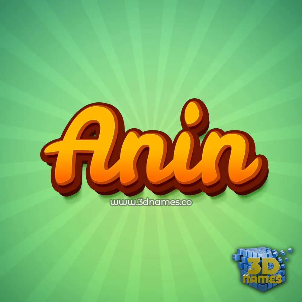 anin in Green Rays style - 3D name wallpaper