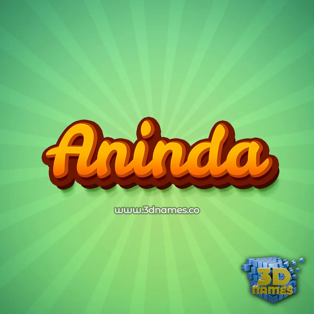 aninda in Green Rays style - 3D name wallpaper