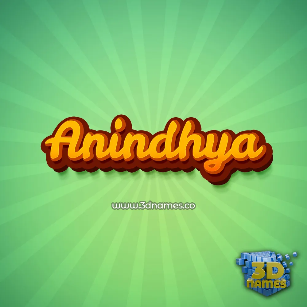 anindhya in Green Rays style - 3D name wallpaper