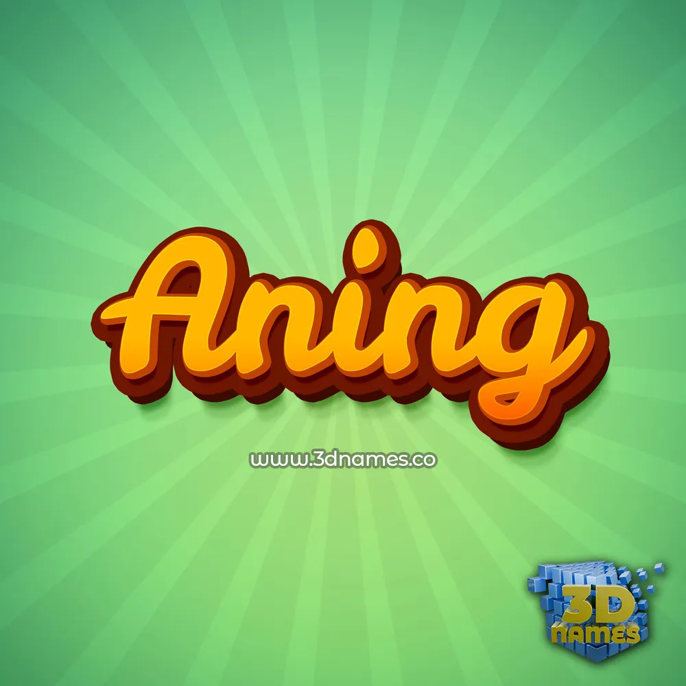 aning in Green Rays style - 3D name wallpaper
