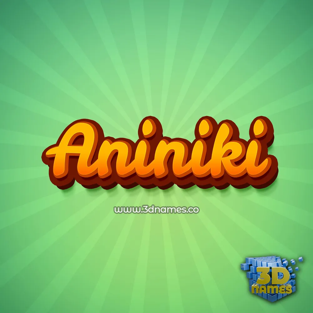 aniniki in Green Rays style - 3D name wallpaper
