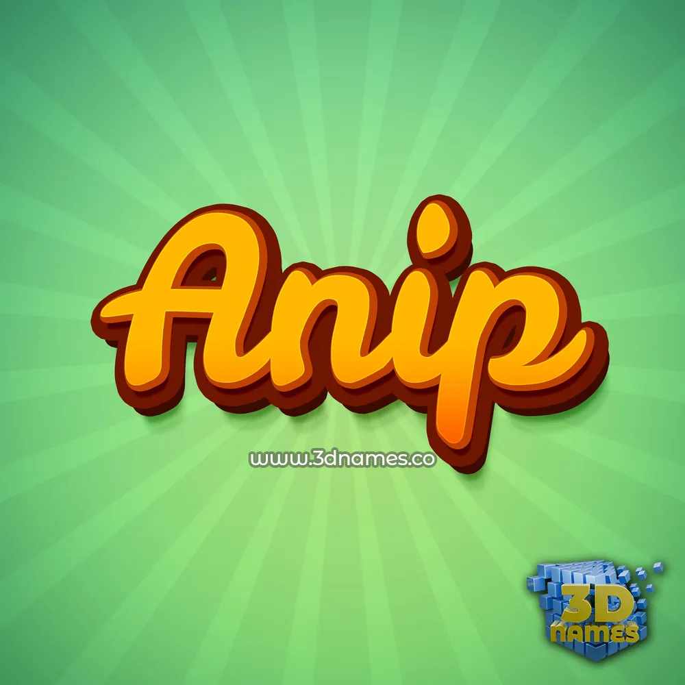anip in Green Rays style - 3D name wallpaper