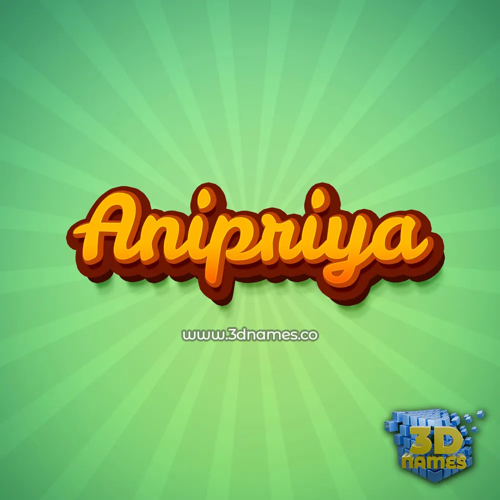 anipriya in Green Rays style - 3D name wallpaper