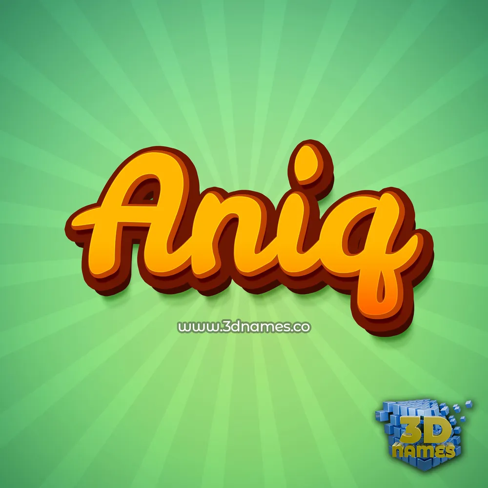 aniq in Green Rays style - 3D name wallpaper