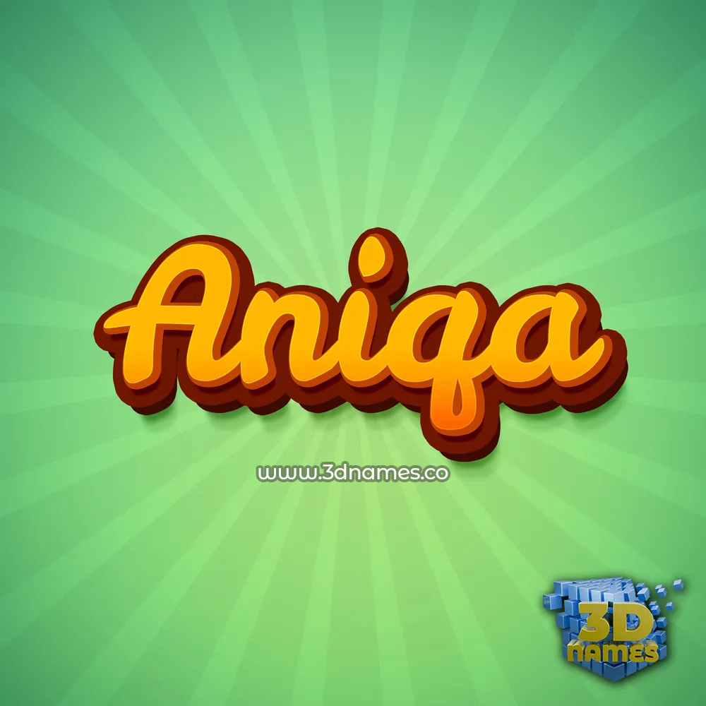 aniqa in Green Rays style - 3D name wallpaper