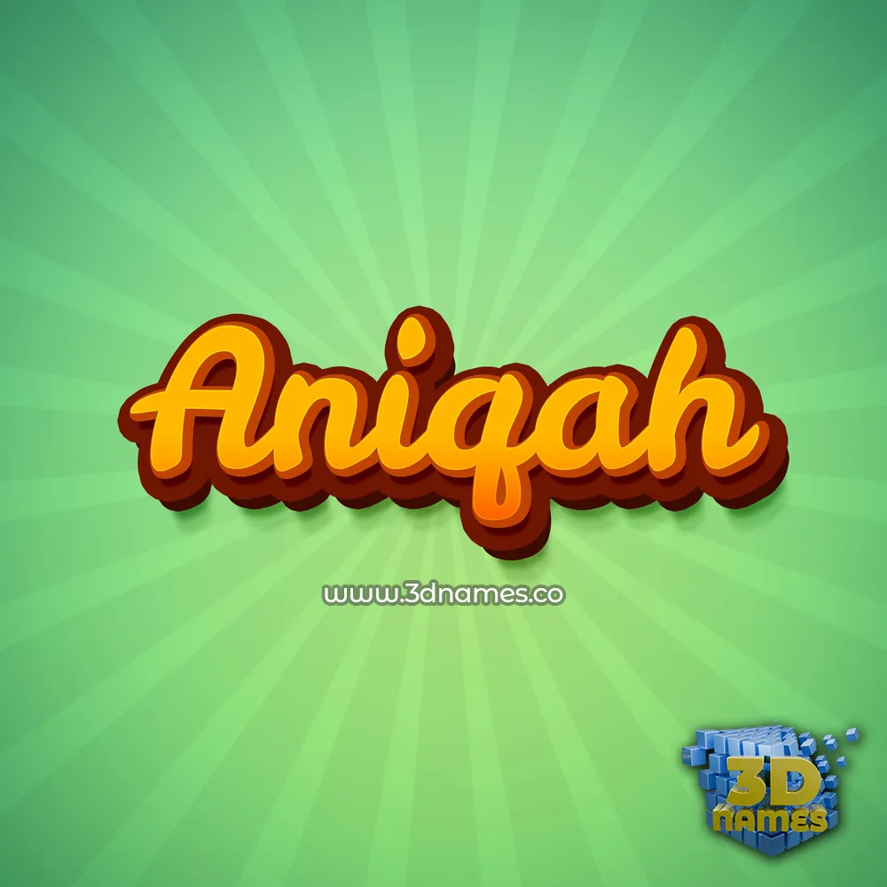 aniqah in Green Rays style - 3D name wallpaper