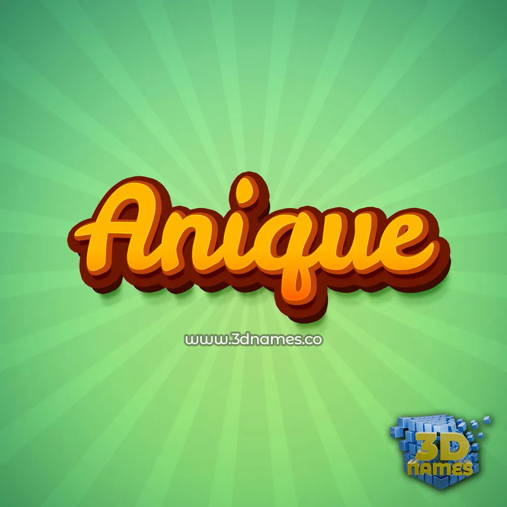 anique in Green Rays style - 3D name wallpaper