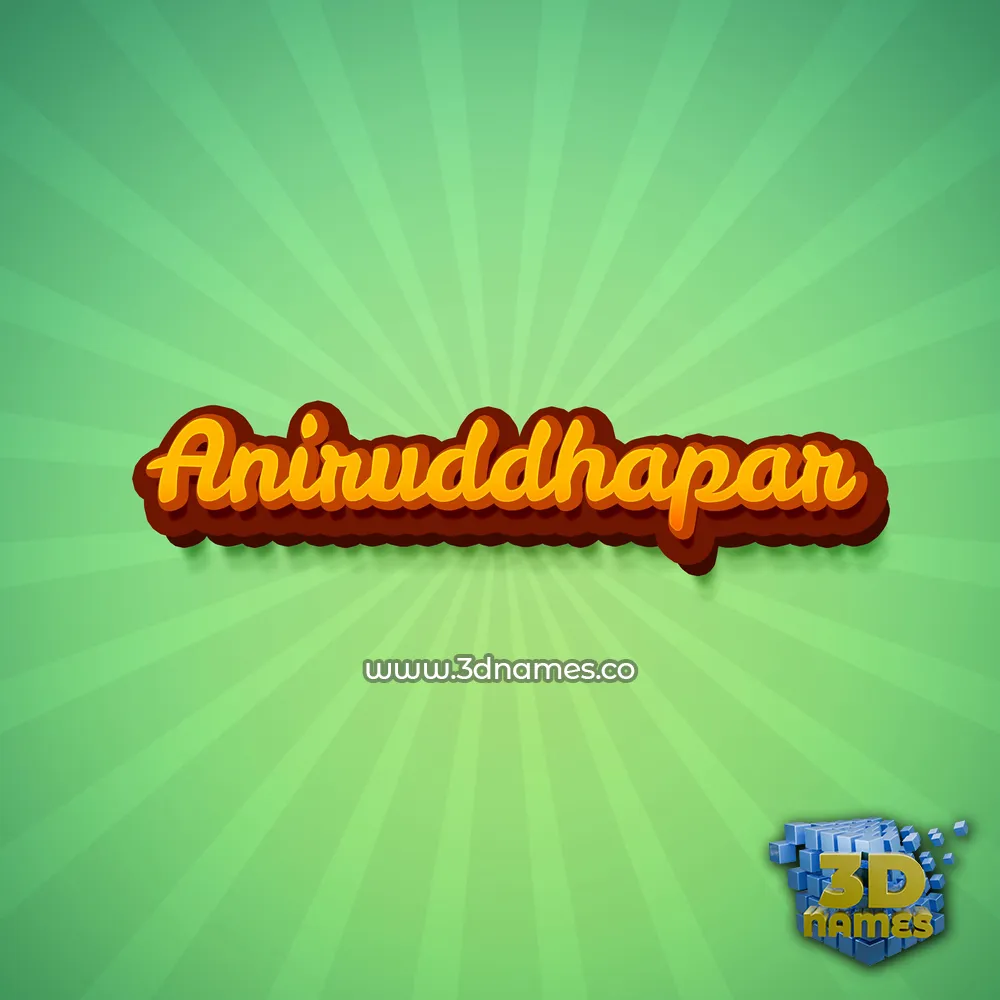 aniruddhapar in Green Rays style - 3D name wallpaper