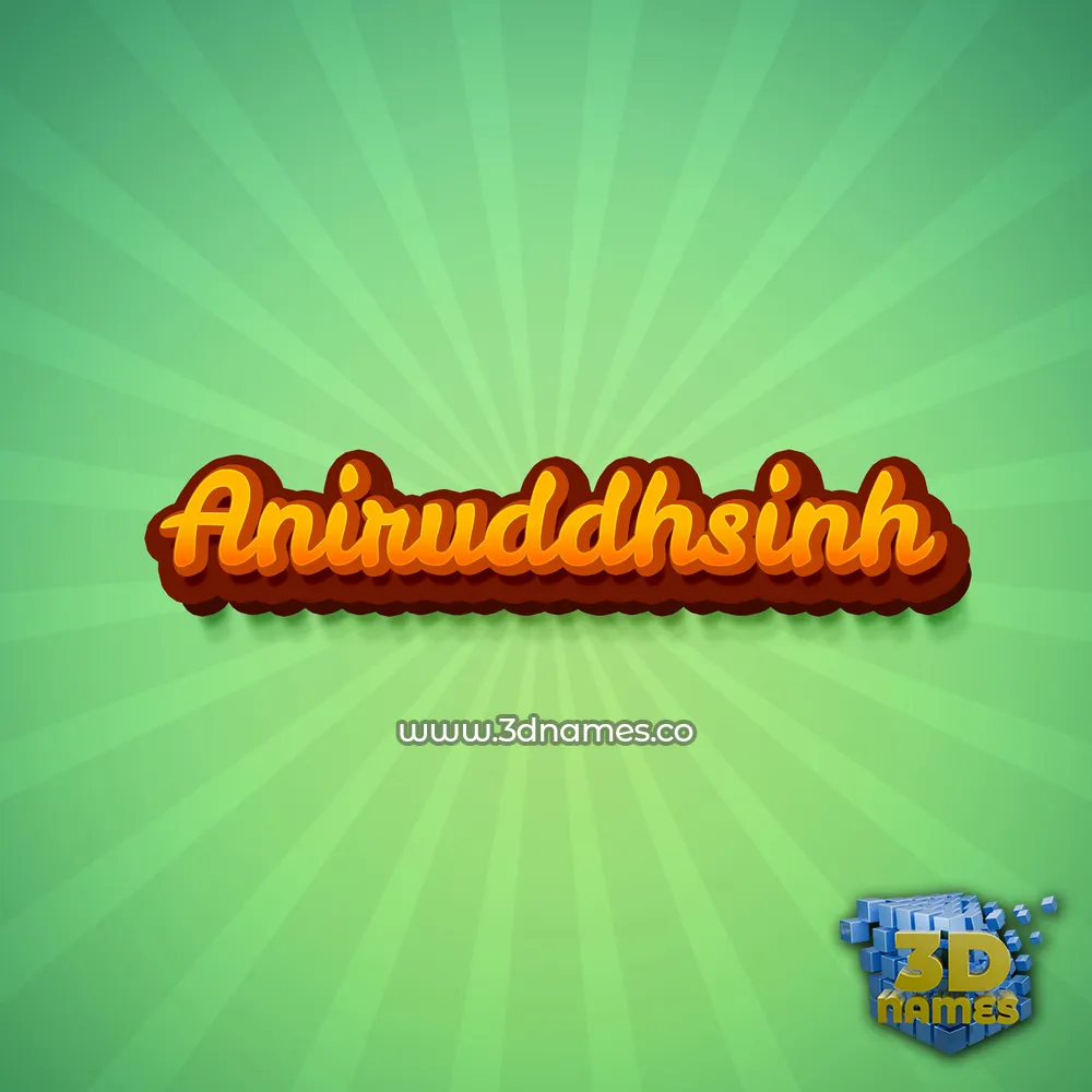 aniruddhsinh in Green Rays style - 3D name wallpaper