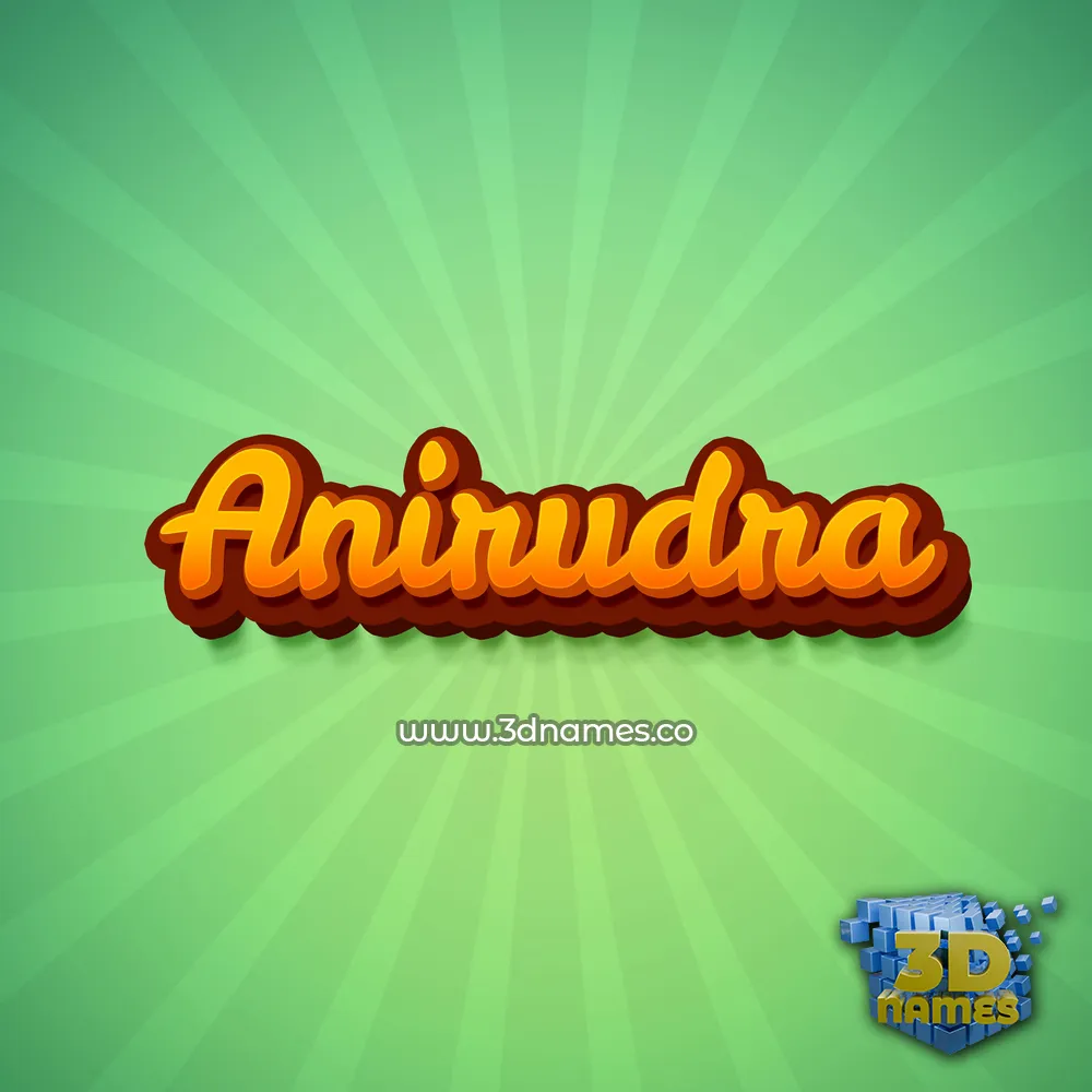 anirudra in Green Rays style - 3D name wallpaper