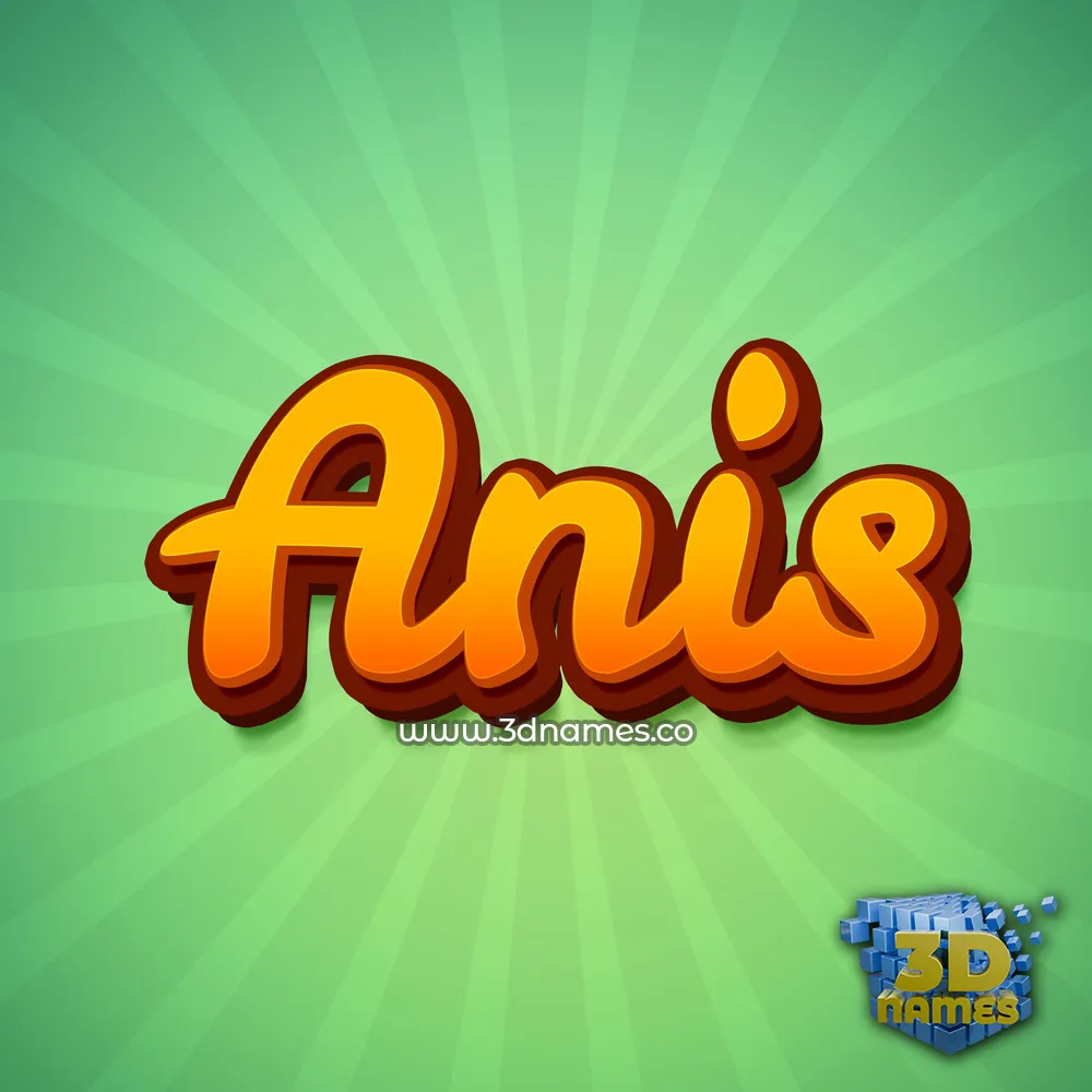 anis in Green Rays style - 3D name wallpaper