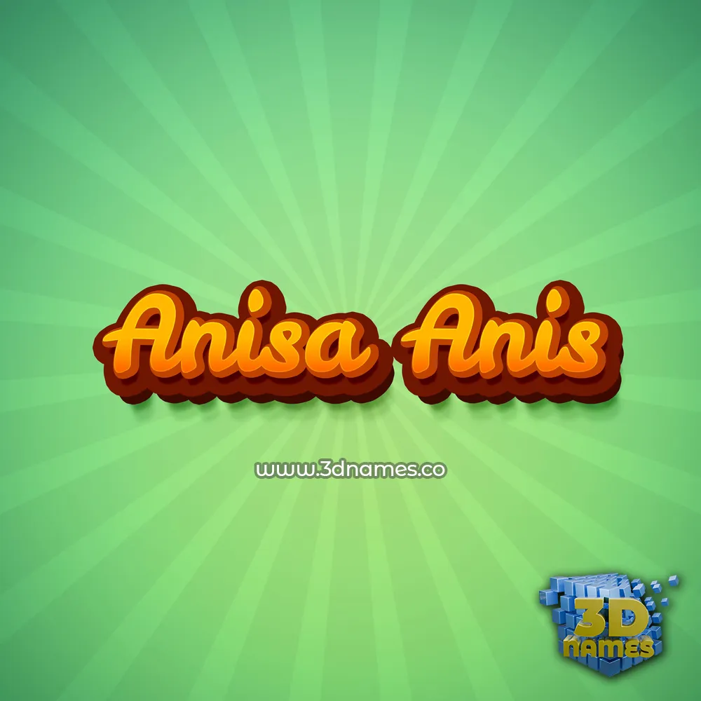 anisa anis in Green Rays style - 3D name wallpaper