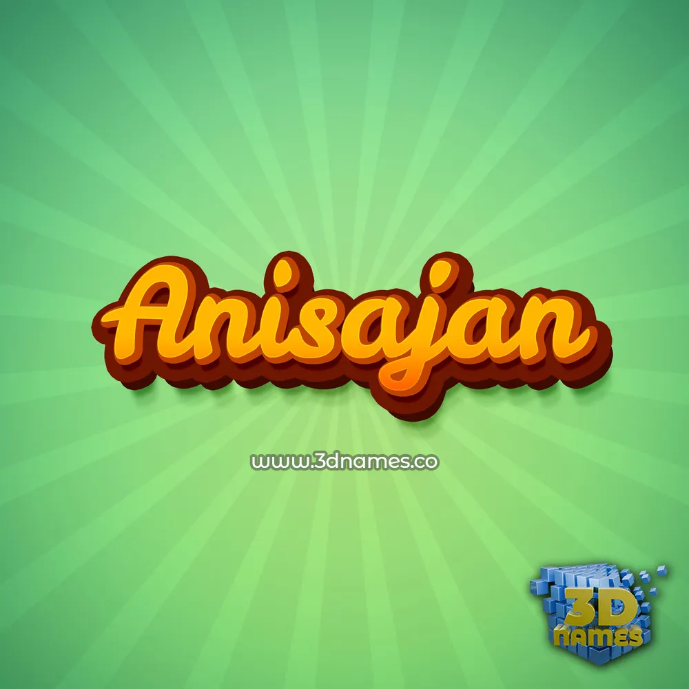 anisajan in Green Rays style - 3D name wallpaper