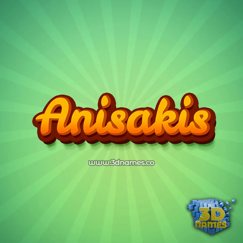anisakis in Green Rays style - 3D name wallpaper