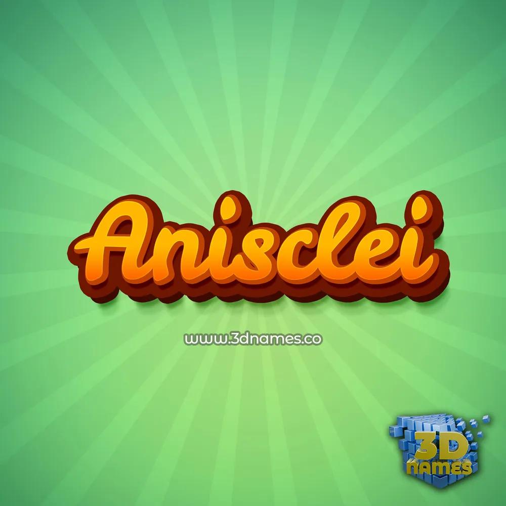 anisclei in Green Rays style - 3D name wallpaper