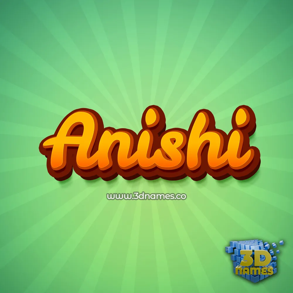 anishi in Green Rays style - 3D name wallpaper